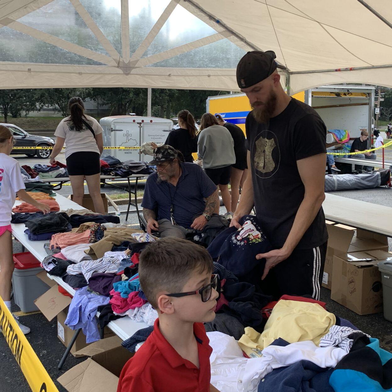 People at His Blessings Box in September.JPG